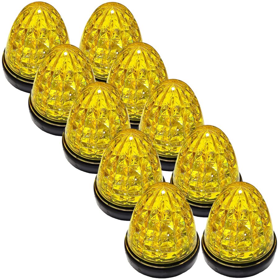 24V トラック用　サイドマーカーランプ　クリスタルカット仕様 イエロー Cu 24V トラック用 LED マーカーランプ サイド マーカー クリスタル