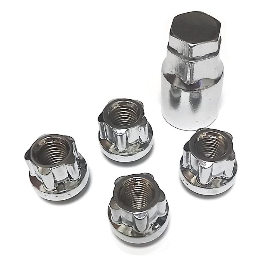 盗難防止 ホイール ロックナット メッキ 貫通タイプ 12x1.5ピッチ 19