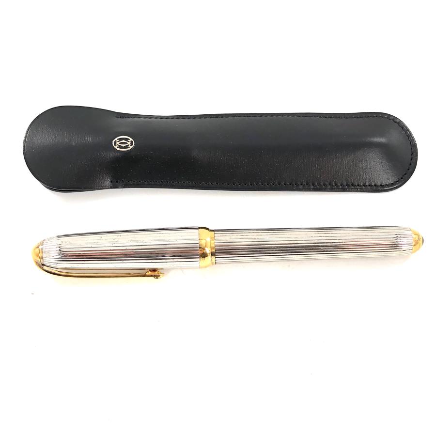 Cartier カルティエ 万年筆 シルバー ペン先18K 750 シルバー/ゴールド 