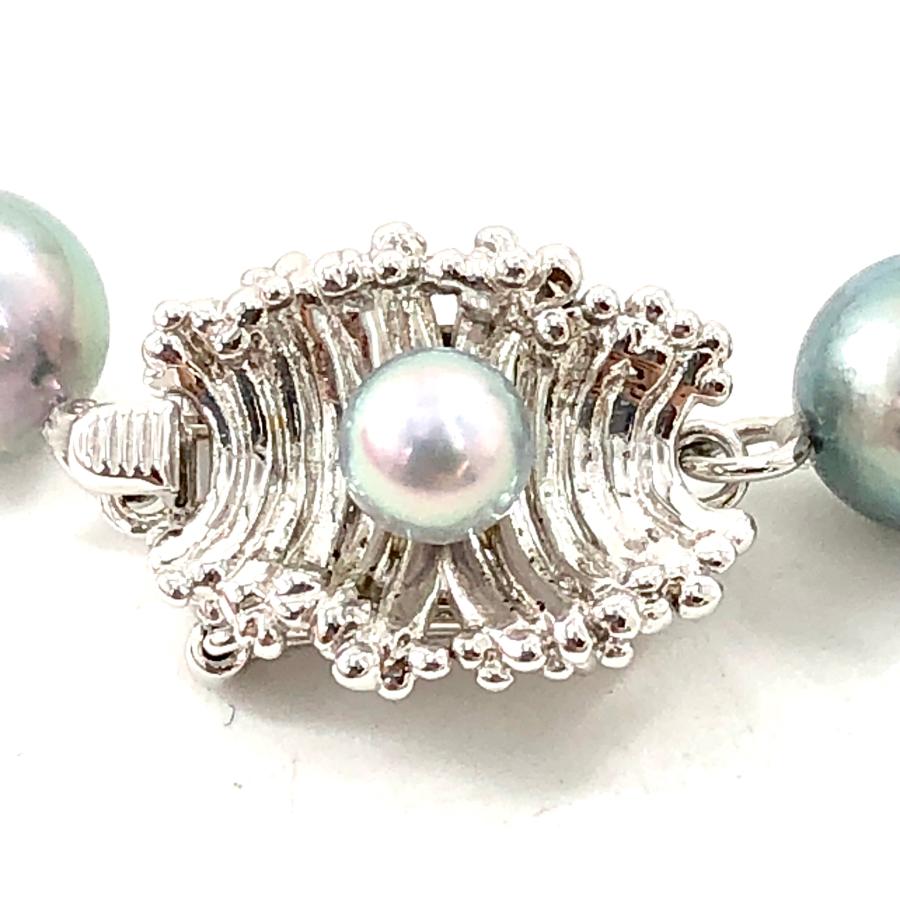 TASAKI タサキ パールネックレス ブルーグレー 箱 7.3mm 真珠 : mc-466  