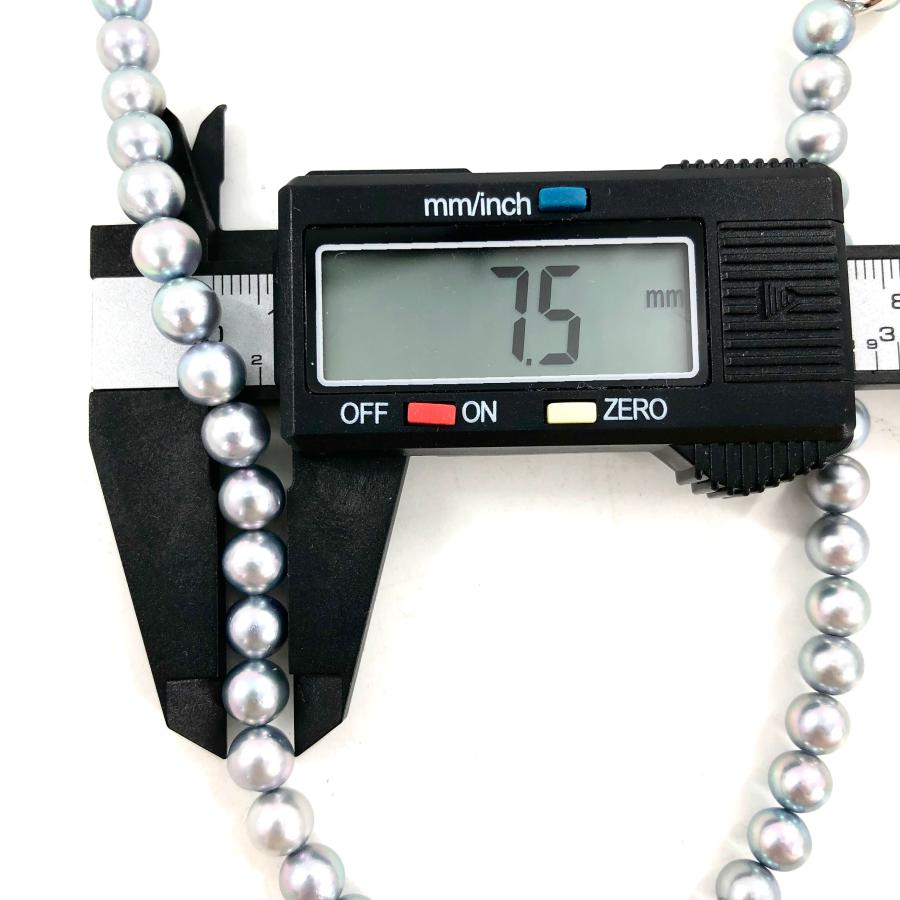 田崎真珠 TASAKI ブルー パール ネックレス あこやS刻印 6.5mm