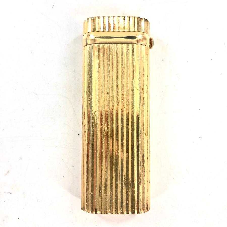 ☆希少☆Cartier ガスライター ローラー式 オーバル型 粋 ブルーxゴールド