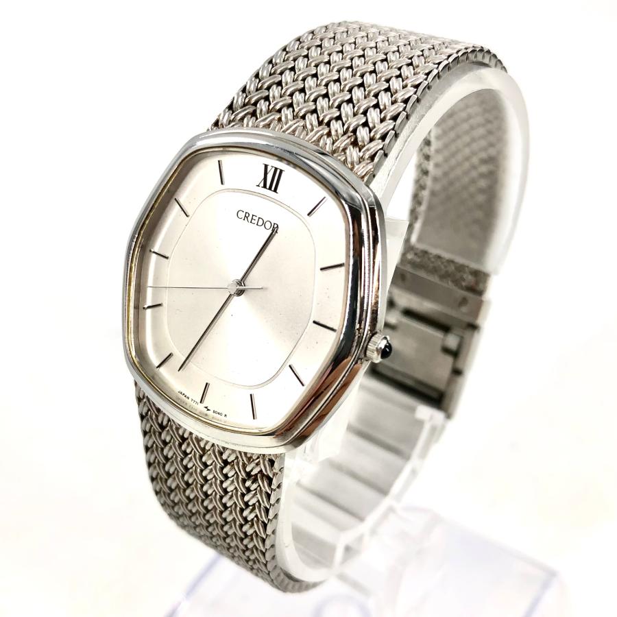 SEIKO セイコー CREDOR クレドール 7771-5040 SS/QZ シルバー文字盤 