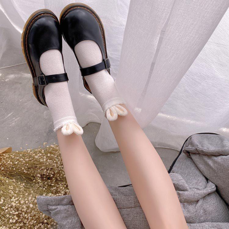 選ぶなら レディース 靴下 送料無料 くつ下 通気性 森ガール系 普段履き ミドル丈 ウサギ耳付き スニーカーソックス ショートソックス フットウェア ソックス スニーカーソックス カラー カラー01 Www Fattoriabacio Com