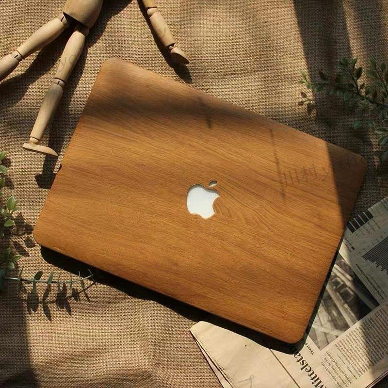 高速配送 ノートパソコンカバー ケース Macpro 13インチ 高級感 木柄 レザー Pu マック
