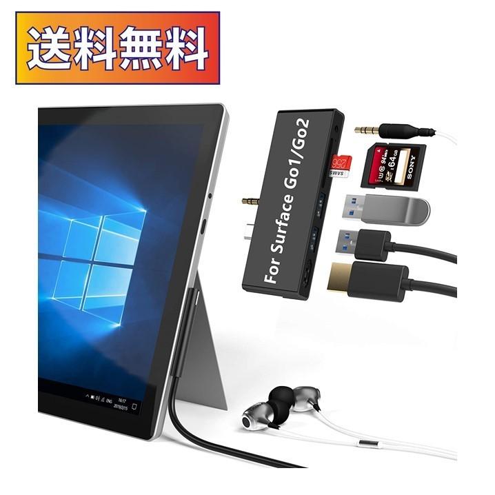 Microsoft Surface Go1/Go2 USB C ハブ 6ポート サーフェス ゴー アダプター 4K HDMI+USB 3.0ポート×2+SD/microSDカードリーダ