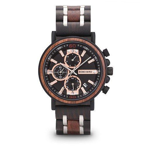 【メーカー包装済】 レロジオマスキュリーノBOBO BIRD木製時計男性トップブランド高級スタイリッシュなクロノグラフミリタリー時計木 W-s18-1 腕時計