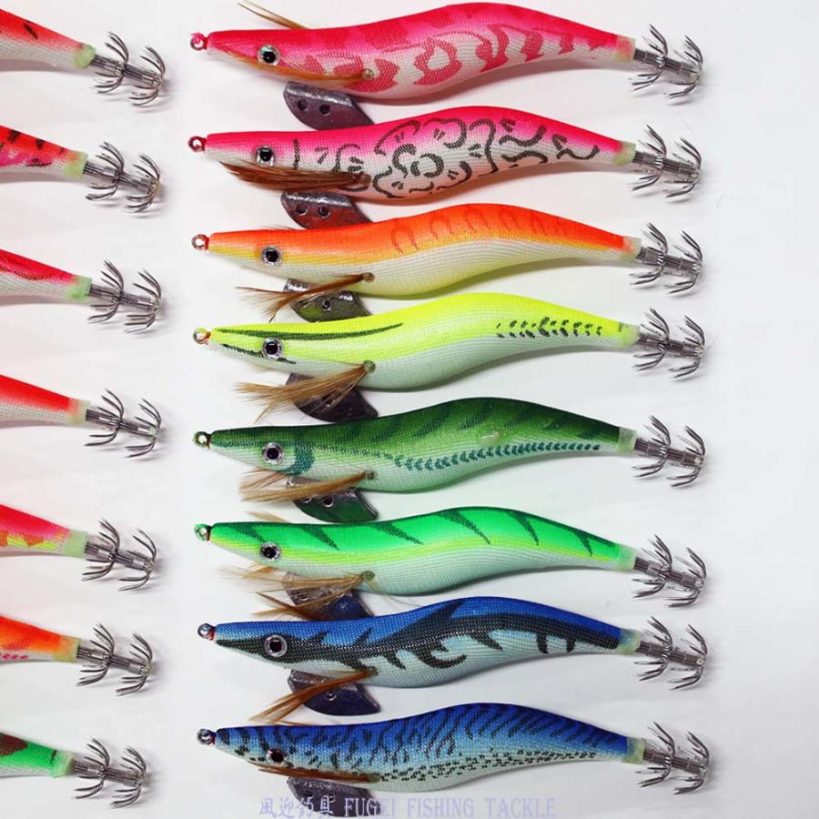 エギ 15個セット 多色 お試し セット カラフル イカ釣り エギング 夜光 エギ 3.5号 15柄の15