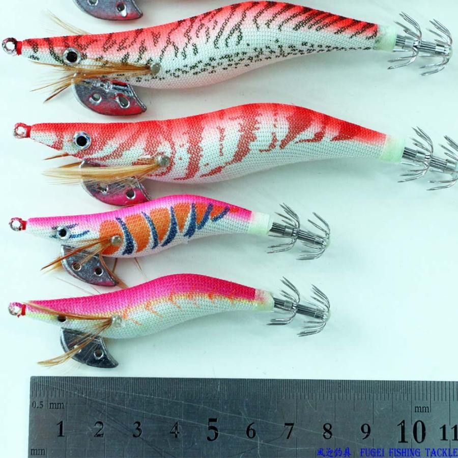 釣具 仕掛け 夜光 エギ 2.0/2.5/3.0号 20個セット ピンク・オレンジ系