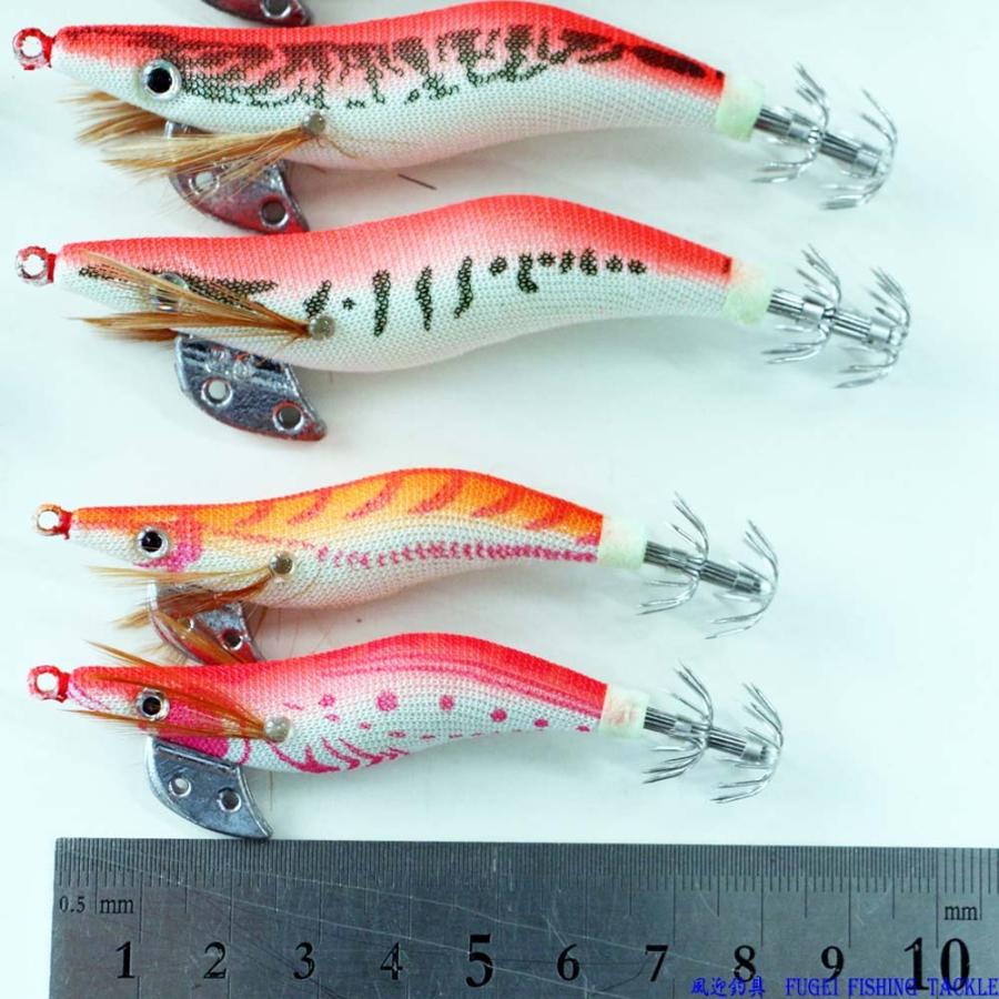 釣具 仕掛け 夜光 エギ 2.0/2.5/3.0号 20個セット ピンク・オレンジ系