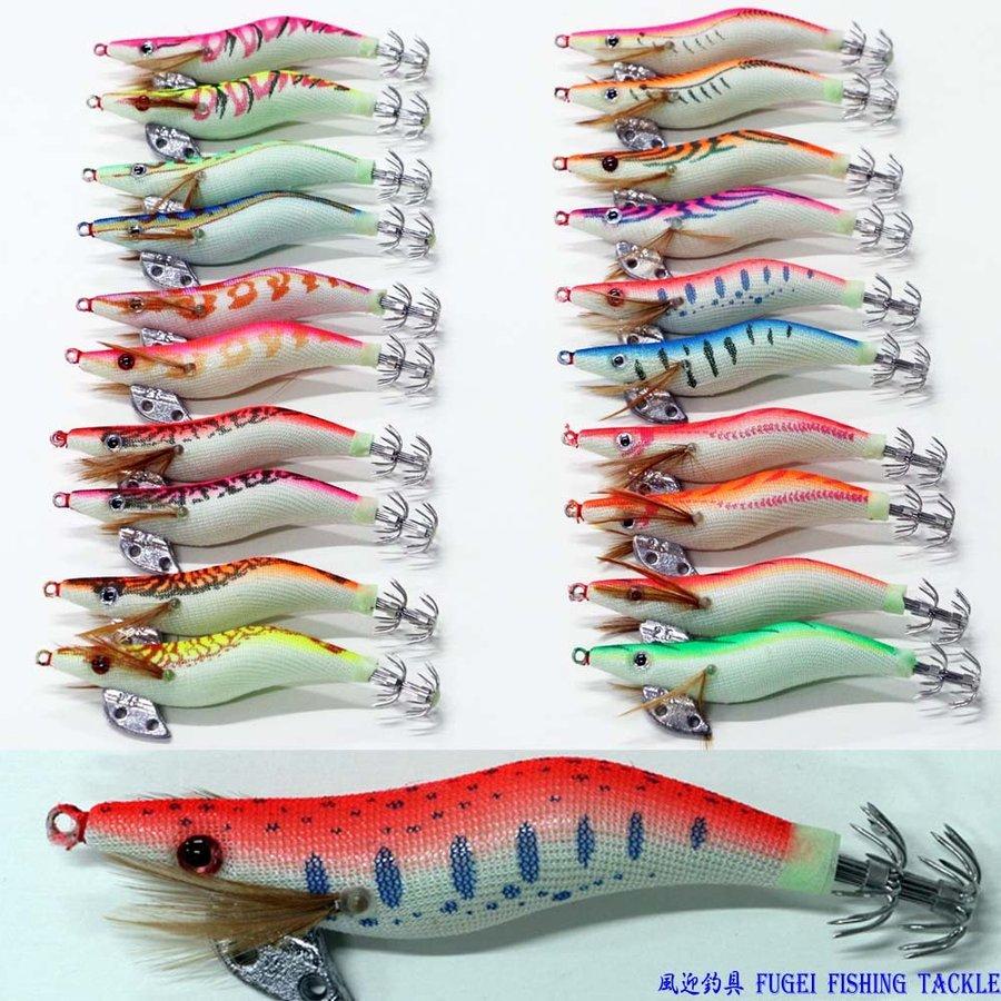 釣具 エギング イカ釣り仕掛け 夜光 エギ 2.5号 20本 セット 餌木