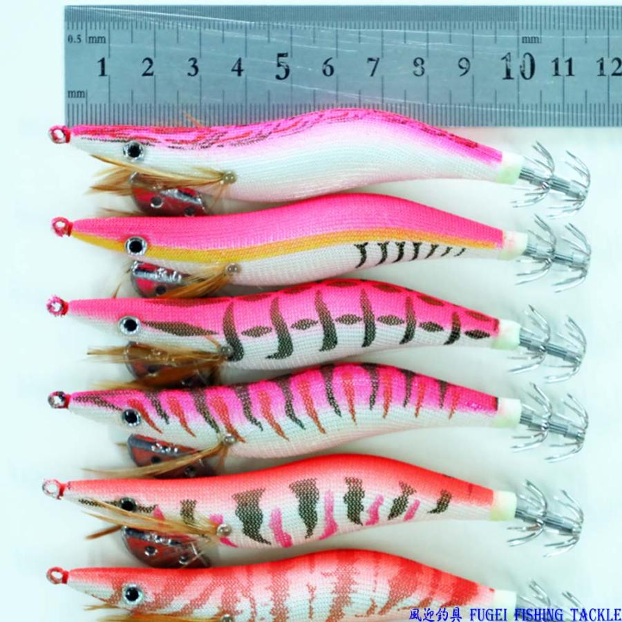 釣具 仕掛け エギ 20本 セット 2.5/3.0号 ピンク・オレンジ・赤系 夜光