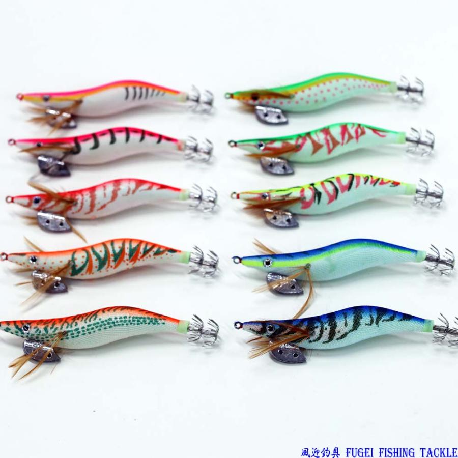 釣具 仕掛け 夜光 イカ釣り エギング エギ 餌木 3.0号 10個 セット