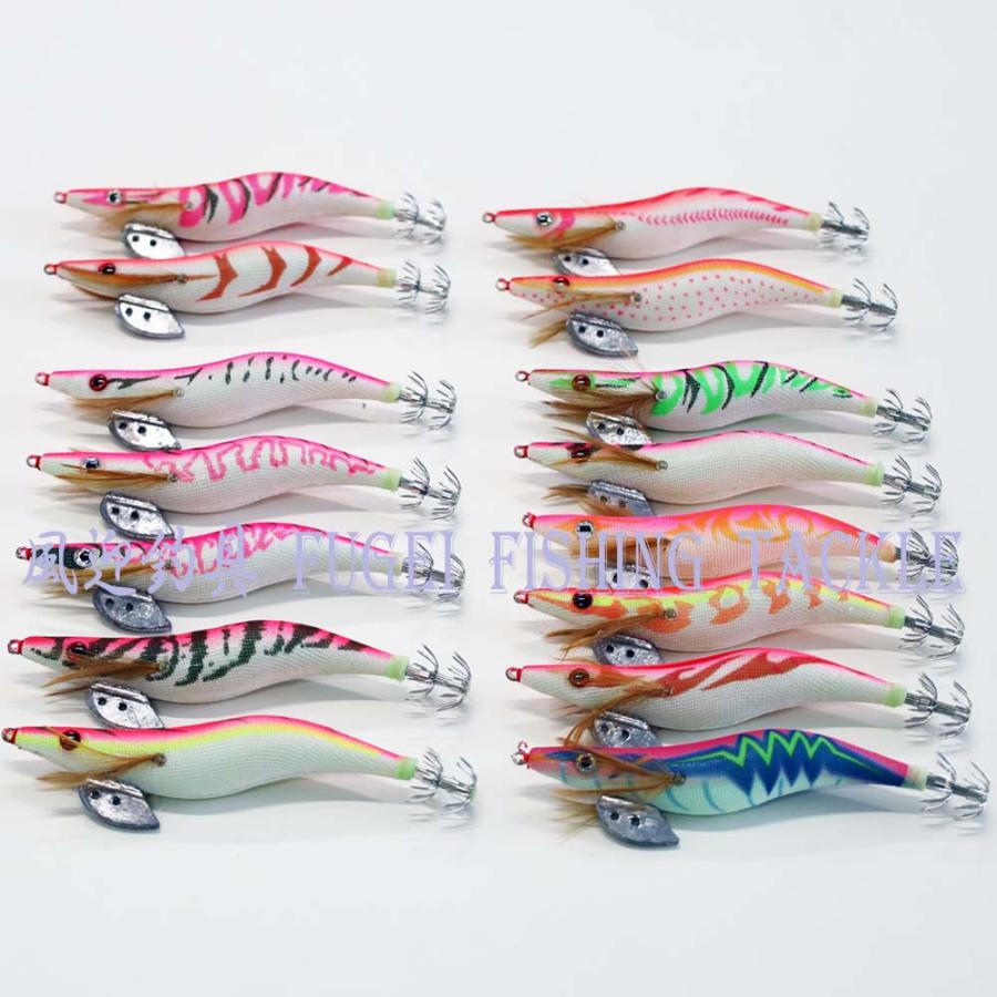 ピンク 赤色 エギ 3.5号 15種15本 セット 夜光 イカ釣り エギング