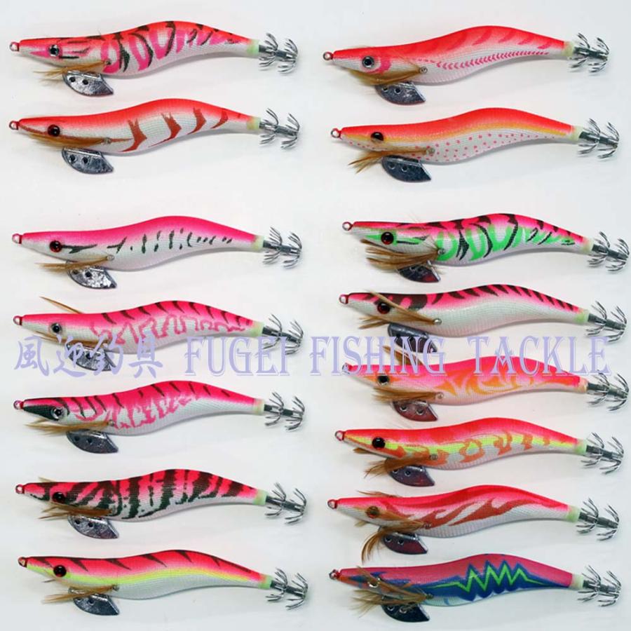 ピンク 赤色 エギ 3.5号 15種15本 セット 夜光 イカ釣り エギング