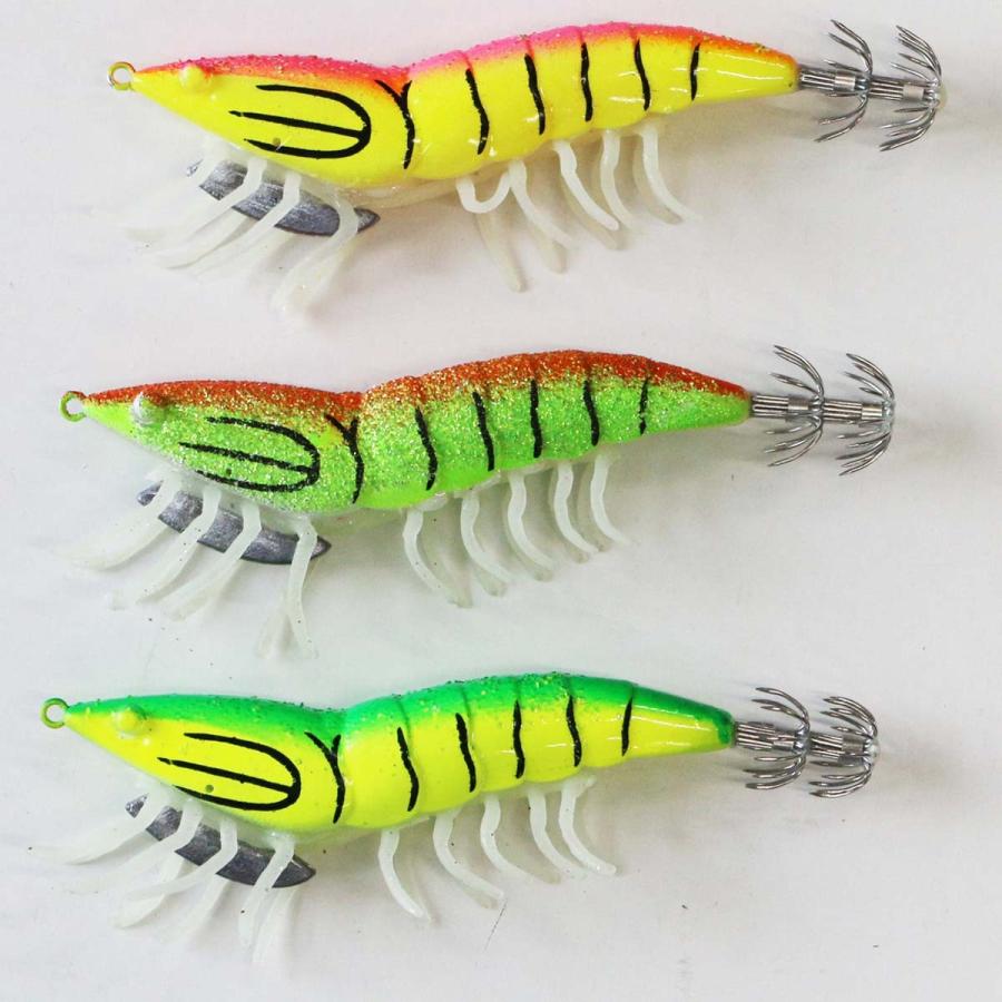 釣具 エギング イカ釣り 仕掛け エビ風 エギ 3 0号 グリーン色の1本 自重約g 餌木 Yegirjxgr Yegirjxgr 風迎釣具 通販 Yahoo ショッピング