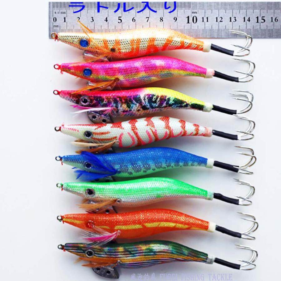 タコエギ 3.5号 ラトル内蔵 ルアー イカ蛸 仕掛け エギング 釣具 蛸 タコ釣り エギ ラトル入り 3.5号 8色柄 8本 セット