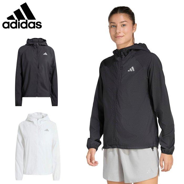 爆買 アディダス レディース ランニングジャケット マラソン 陸上 ランナー トレーニング スポーツウェア 軽量 ブラック ホワイト adidas US603 | adidas