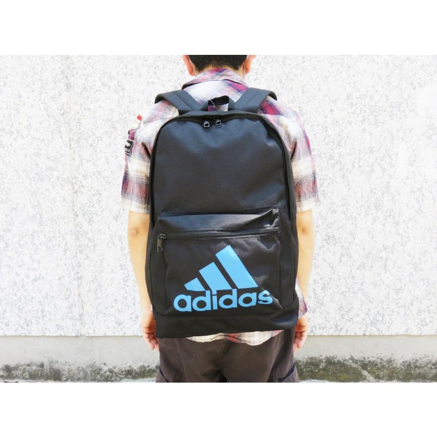 1 U-9163  ブラック ブルー 新品 adidas アディダス リュックサック デイバッグ 45cm 定価3218円税込の品 おしゃれバッグ｜funa8478