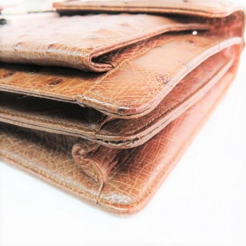 BM 美品 本物 高級 オーストリッチ セカンドバッグ ハンドバッグ