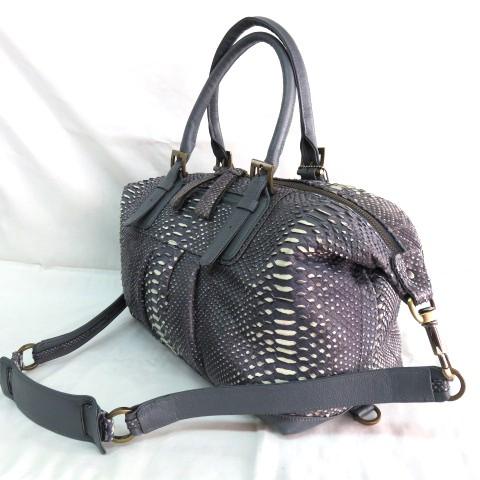 SH 美品 人気 WEL 本物 パイソン 2WAYバッグ ミニボストンバッグ 