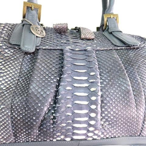 SH 美品 人気 WEL 本物 パイソン 2WAYバッグ ミニボストンバッグ 