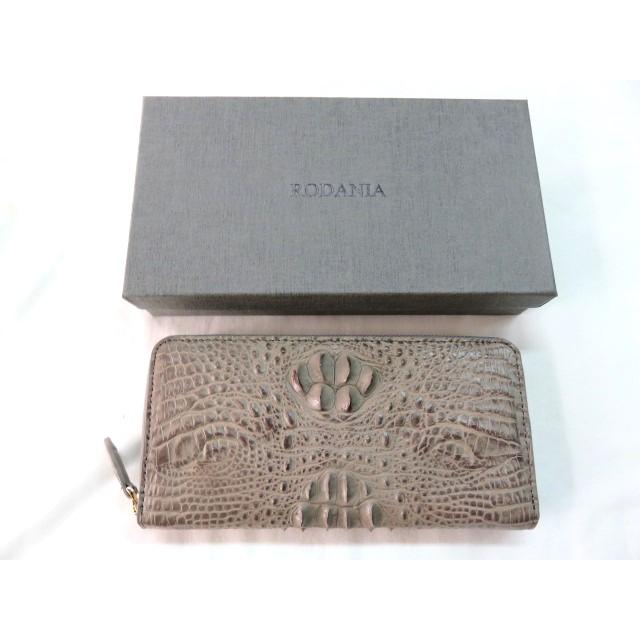 KR 新品 RODANIA ロダニア 本物 クロコダイル ラウンドファスナー 長 
