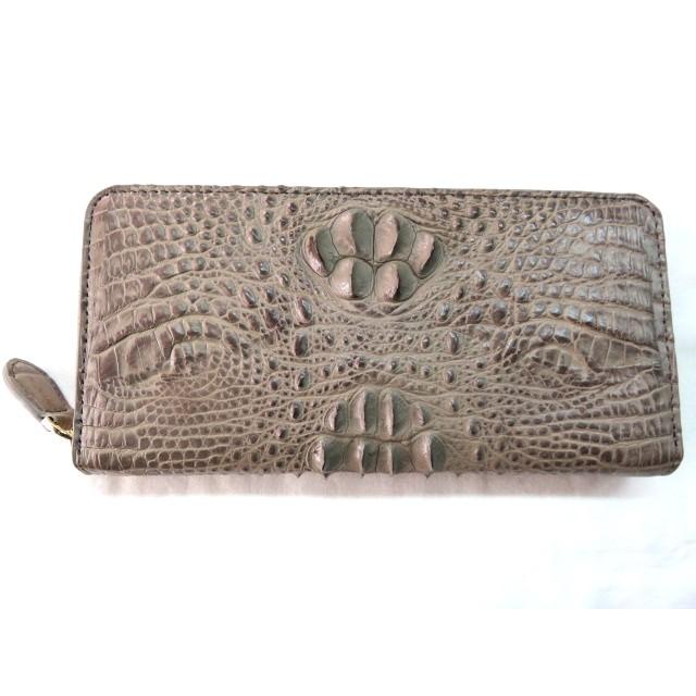 KR 新品 RODANIA ロダニア 本物 クロコダイル ラウンドファスナー 長 