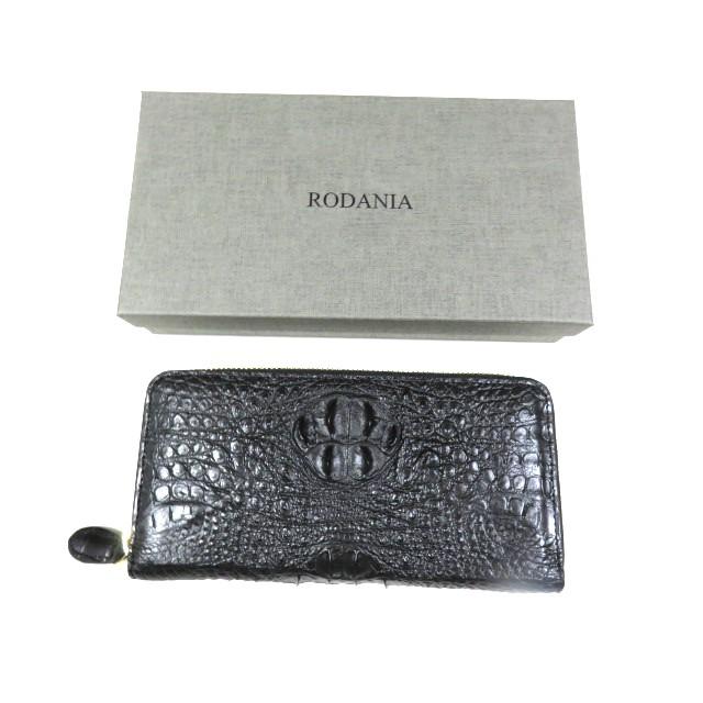 MA 新品 RODANIA ロダニア 本物 クロコダイル ラウンドファスナー 長 
