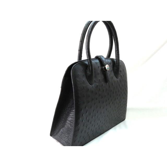 MM 状態良好 本物 オーストリッチ ハンドバッグ 29cm レディースバッグ 