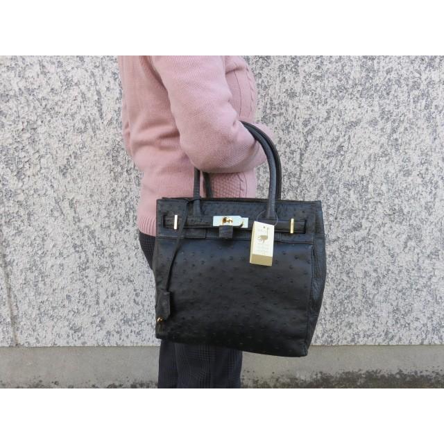DR 新品 高級 本物 オーストリッチ 人気 ハンドバッグ 本革 レザー 