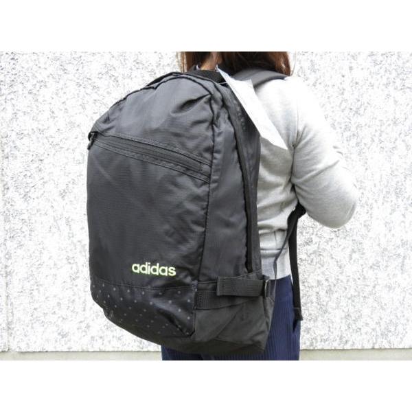 アディダス リュックサック デイパック デイバッグ レディース 黒 黄緑