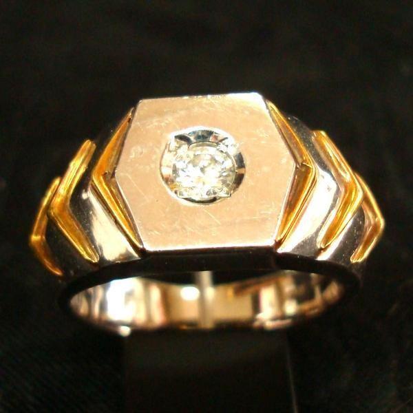 DY 豪華 指輪 Pt900 K18 ダイヤモンド リング 0.15ct 13.5号 プラチナ ゴールド 高級感大 特大 大きめ 印台  人気 プレゼント 贈り物 珍品｜funa8478