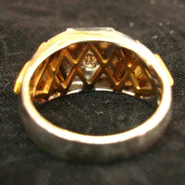 DY 豪華 指輪 Pt900 K18 ダイヤモンド リング 0.15ct 13.5号 プラチナ 