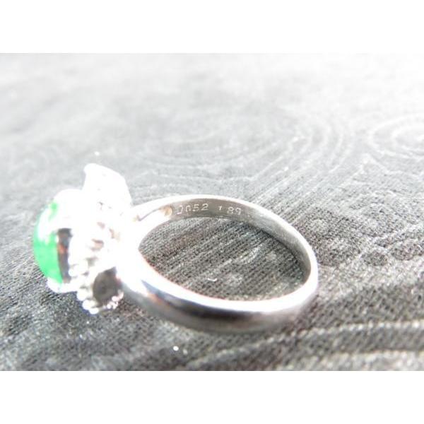 ★ PT900 翡翠(ヒスイ) ダイヤモンド リング HA Pt900 指輪 翡翠 ヒスイ 1.89ct ダイヤモンドリング 0.52ct 16号