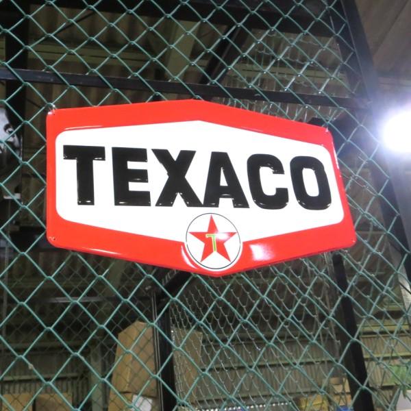 BIG ダイカット エンボスメタルサイン TEXACO メタルのサインプレート 