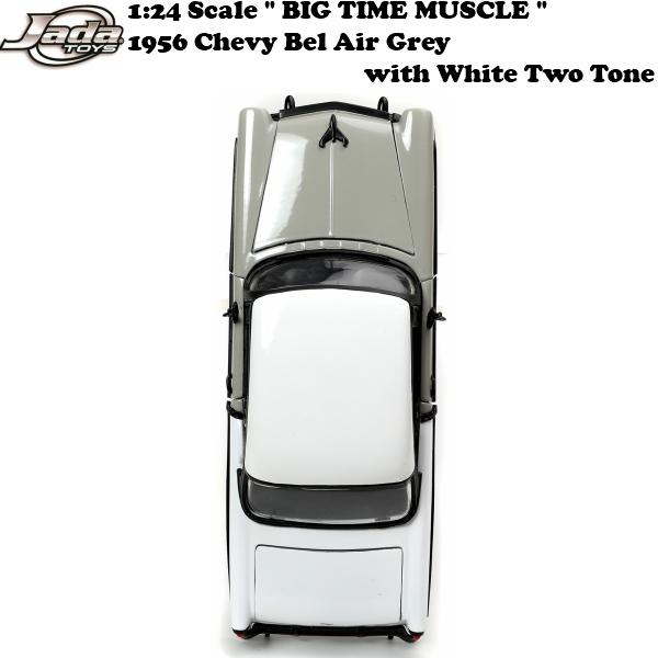 Jada JADATOYS 1/24 BTM 1956 Chevy Bel Air Grey with White Two Tone
