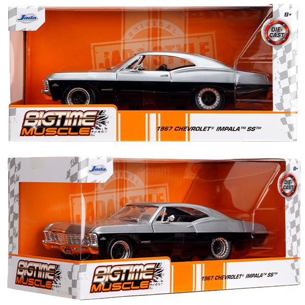 Jada ミニカー アメ車 1967 シボレー インパラ グレー ブラック