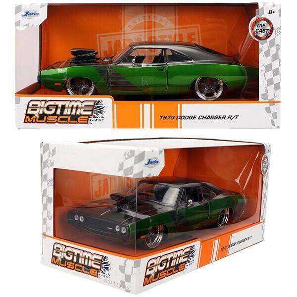 海外製　プラモデル Jada ミニカー アメ車 1970 ダッジ チャージャー ブラック グリーン