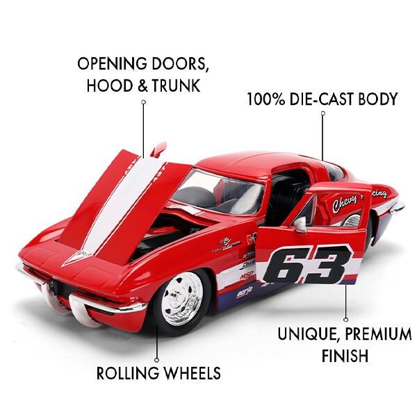 Jada シボレー コルベット 1963 ミニカー 1/24 アメ車 旧車 ダイ