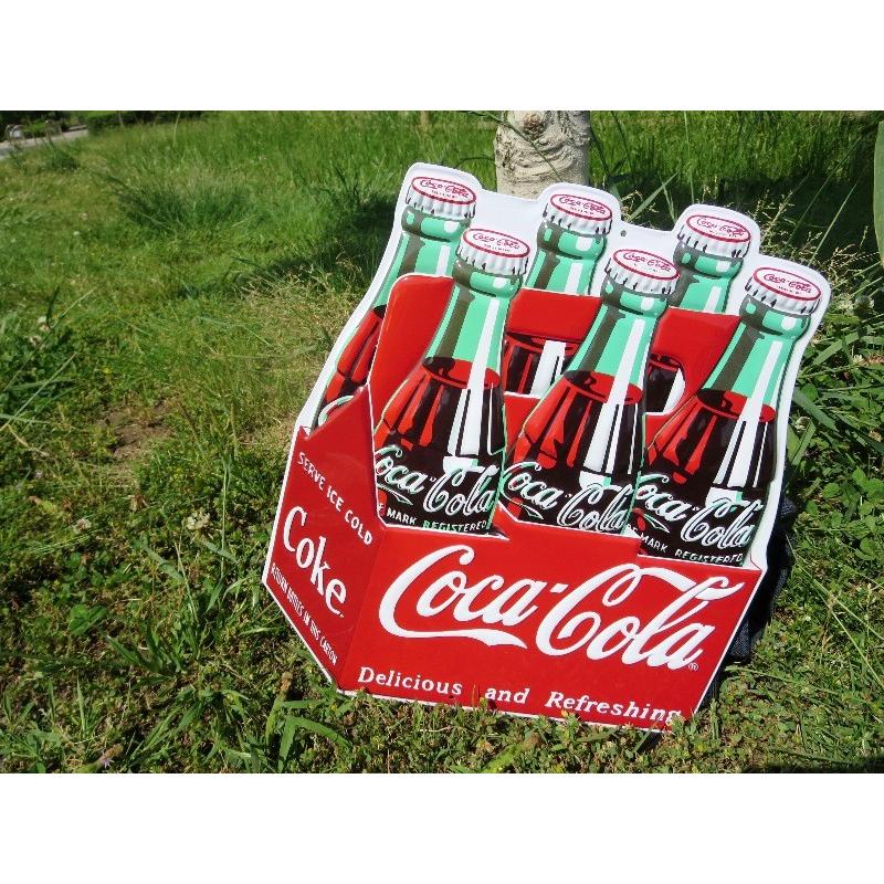 コカコーラ 看板 COKE CTN DIE CUT アメリカン雑貨 ブリキ看板 メタルサイン  コカコーラグッズ ガレージ　｜funandfunny