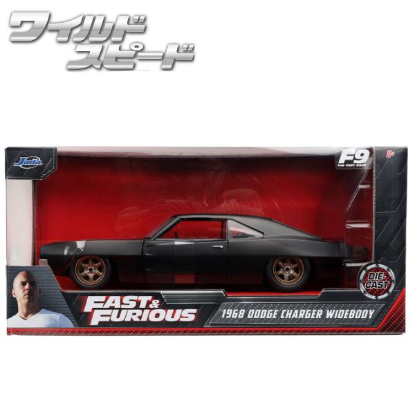 ミニカー 1/24 ワイルドスピード ダイキャストカー ドムのダッジ チャージャー ワイドボディjada toys DOM 1968 DODGE CHARGER WIDEBODY 車 アメ車｜funandfunny｜06