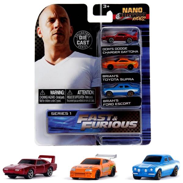 ジェイダトイズ ワイスピ ミニカー3台セット Jada JADATOYS Nano Hollywood Rides FAST & FURIOUS 3-PACK SERIES 1