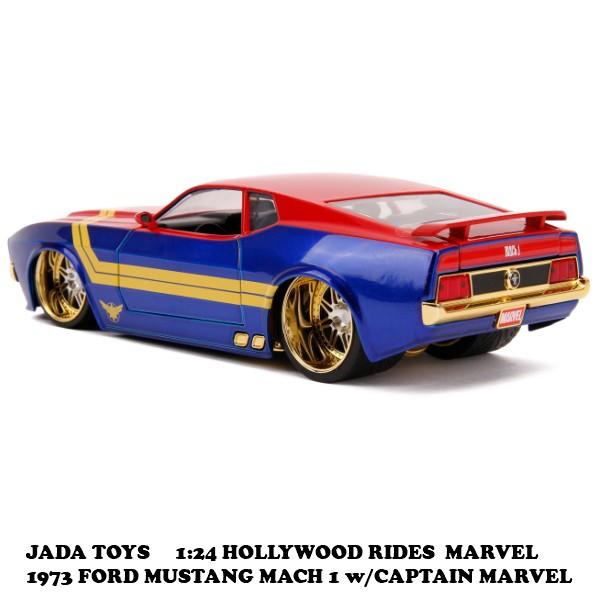 JADATOYS 1/24 MARVEL AVENGERS CAPTAIN MARVELフィギア付き　1973　FORD MUSTANG MACH RED/BLUEミニカー【キャプテン・マーベル ミニカー】｜funandfunny｜05