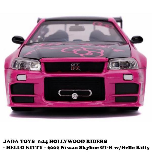 JADATOYS 1/24 ハローキティフィギュア付き日産スカイラインGT-R R34ミニカー 箱入り　HELLO KITTY 2002 Nissan  Skyline GT-R w/Hello Kitty キャラクター