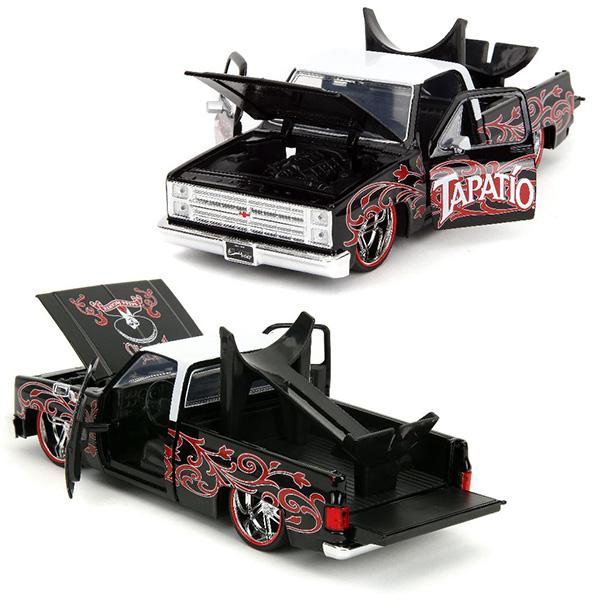 Jada 1/24 タコストラック ブラック　ミニカー Jada タパティオ ミニカー 1/24 1985 シボレー C10 ピックアップ