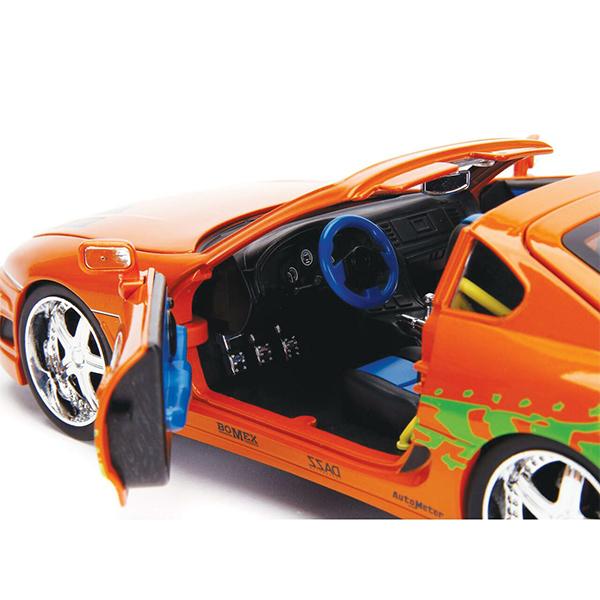 ミニカー 1/18 ワイルドスピード ダイキャストカー トヨタ スープラ オレンジ ブライアンフィギュア 付き jada toys Brain  Toyota supra アメ車 車 アメトイ