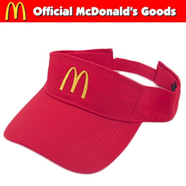 直*一様 マクドナルド サンバイザー McDonald's SUN VISOR マクドナルド サン バイザー レッド 大人用 帽子