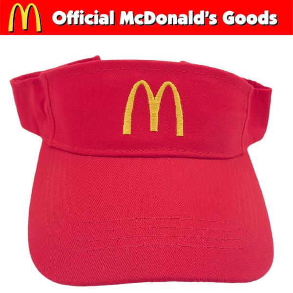 McDonald's SUN VISOR マクドナルド サン バイザー レッド 大人用 帽子