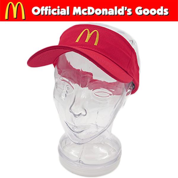 McDonald's SUN VISOR マクドナルド サン バイザー レッド 大人用 帽子